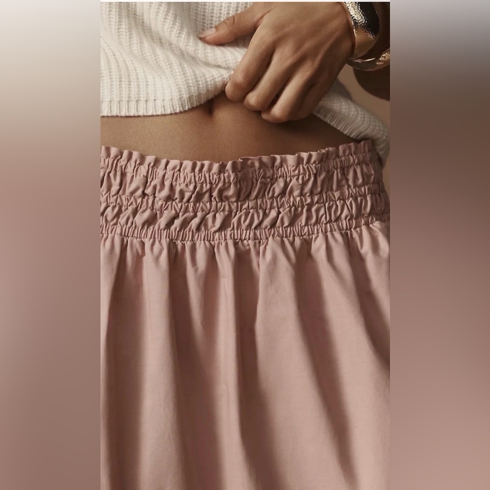 Anthropologie The Somerset Skirt Maxi Tiered Ruffle Smocked Waist Rose - Picture 4 of 7